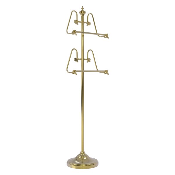 Allied Brass 49-in Unlacquered Brass Freestanding Towel Rack