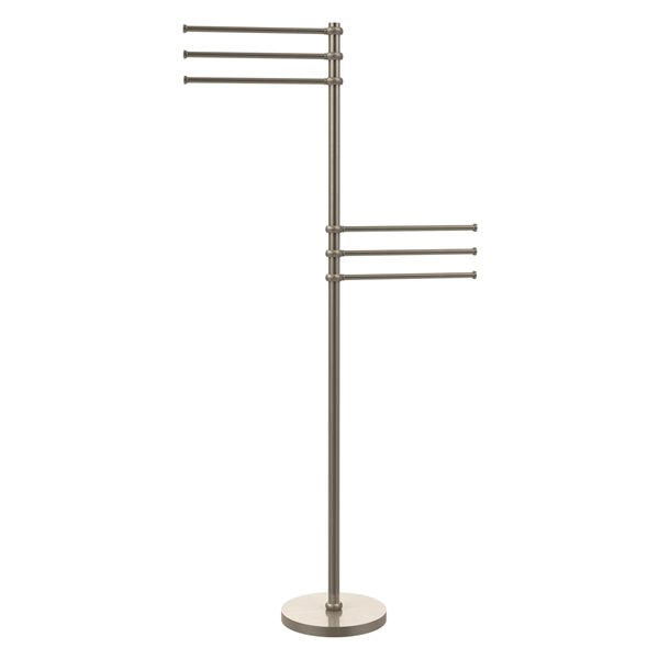 Allied Brass Antique Pewter Towel Rack with 6 Pivoting 12-in Arms