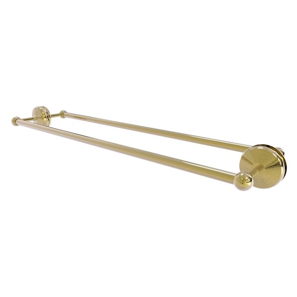 Allied Brass Monte Carlo 30-in Back to Back Shower Door Towel Bar in Unlacquered Brass