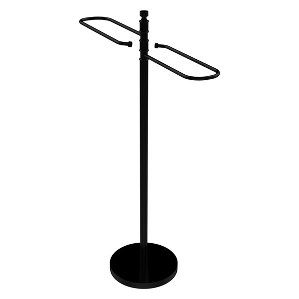 Allied Brass Contemporary Matte Black Freestanding Towel Rack