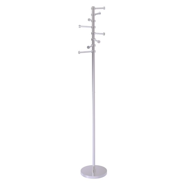Allied Brass Satin Chrome 8-Hook Coat Stand