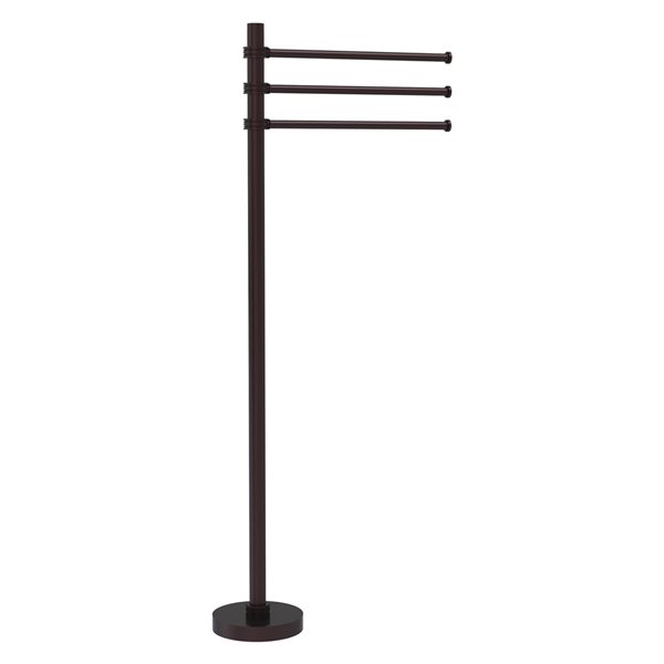 Allied Brass Antique Bronze Freestanding Towel Rack with 3 Pivoting 12-in Arms