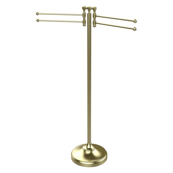 Allied Brass Retro Dot Satin Brass Freestanding Towel Rack
