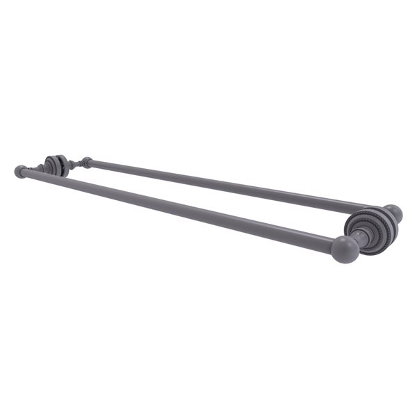 Allied Brass Dottingham 30-in Back to Back Shower Door Towel Bar in Matte Grey