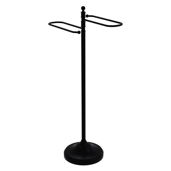 Allied Brass Traditional Matte Black Freestanding Towel Rack