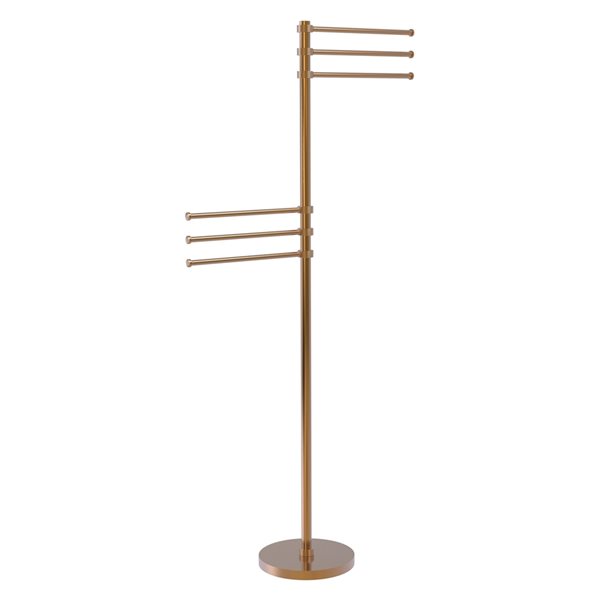 Allied Brass Brushed Bronze Freestanding Towel Stand with 6 Pivoting 12-in Arms