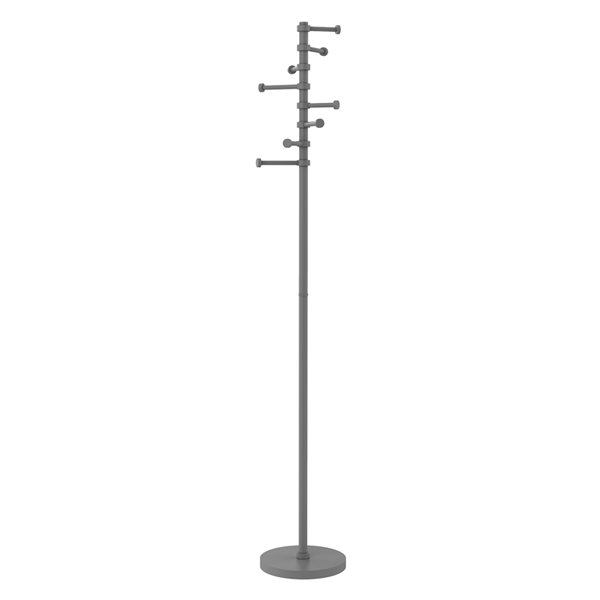 Allied Brass Matte Grey 8-Hook Coat Stand