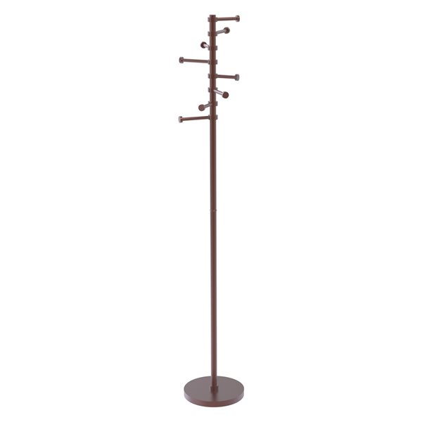 Allied Brass Antique Copper 8-Hook Coat Stand