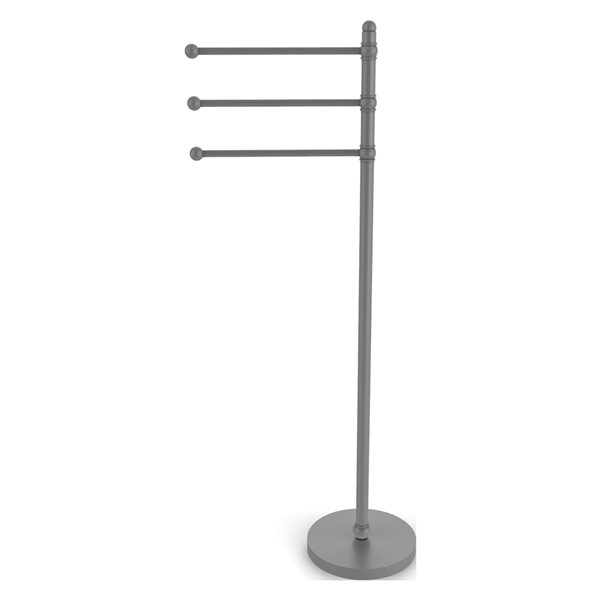Allied Brass Matte Grey Freestanding Towel Rack