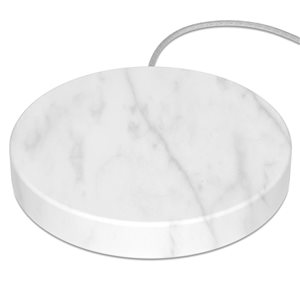 Chargeur en pierre sans fil marbre blanc Einova de 10 W avec câble tressé