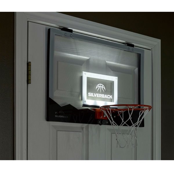Mini-panier de basket-ball noir de 18 po Silverback par Escalade avec  système d'éclairage DEL ESCLG02300W