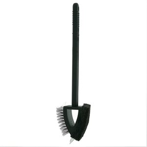 Mr. Bar-B-Q Black Stainless-Steel Dual Grill Brush with Scouring Pad