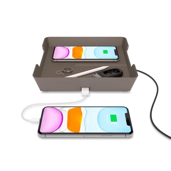 Einova Bronze Wireless Charging Mat with LED Light and Storage Space