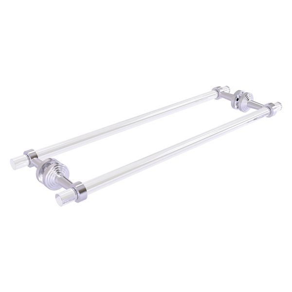 Pacific Beach Satin Chrome 24-in Back to Back Shower Door Towel Bar