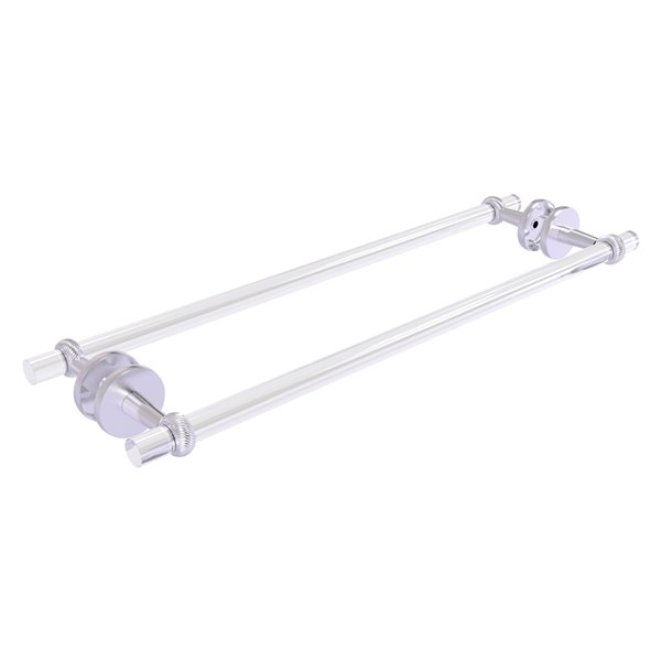ALLIED BRASS Clearview Satin Chrome 24-in Back to Back Shower Door Towel Bar  with Twisted Accents