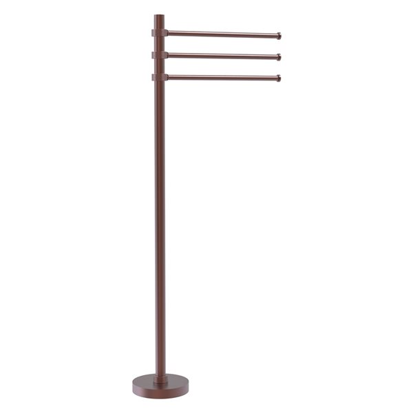 Allied Brass Antique Copper Towel Stand with 3 Pivoting 12-in Arms
