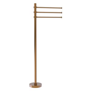 Allied Brass Brushed Bronze Towel Stand with 3 Pivoting 12-in Arms