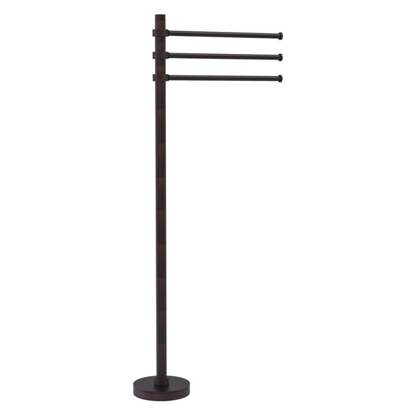 Allied Brass Towel Stand with 3 Pivoting 12-in Arms in Venetian Bronze