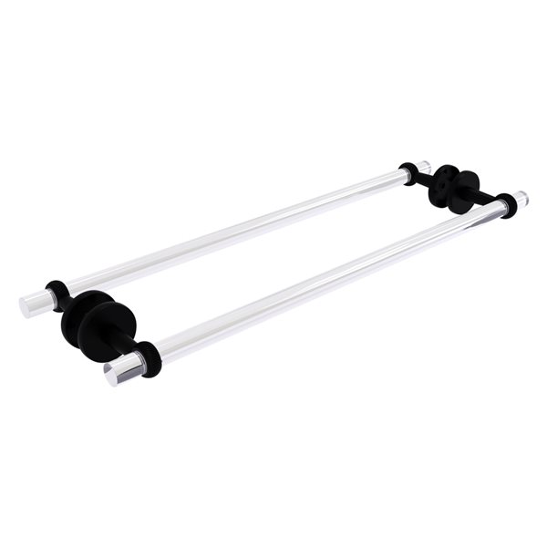 Clearview Matte Black 24-in Back to Back Shower Door Towel Bar with Twisted Accents