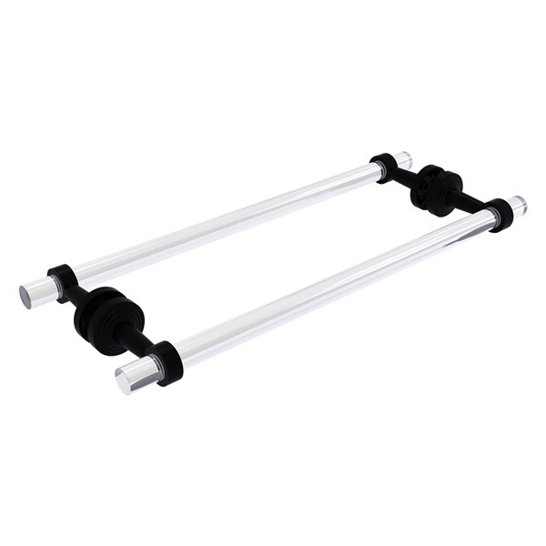 Pacific Beach Matte Black 18-in Back to Back Shower Door Towel Bar