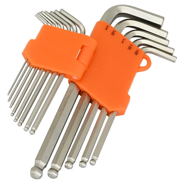 Dynamic Tools 22-Piece Metric and SAE Ball End Long Hex Key Set