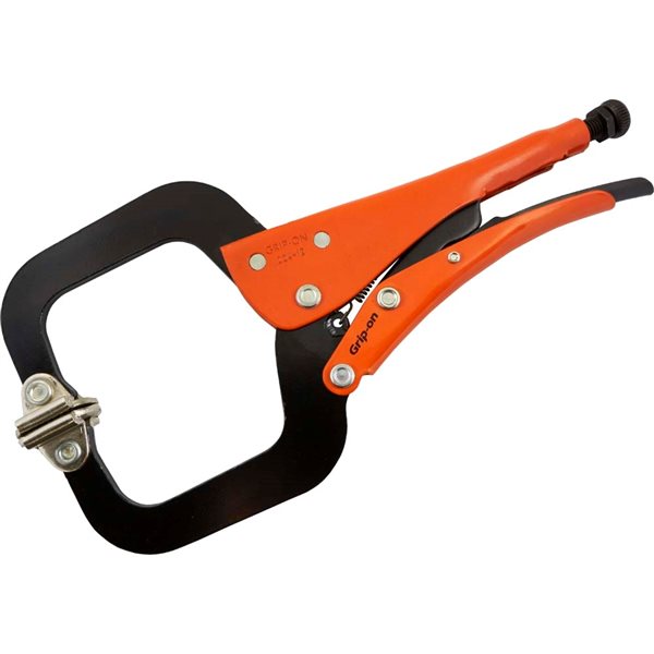 Grip-on 12-in Welding C-Clamp with Swivel Pad Locking Pliers