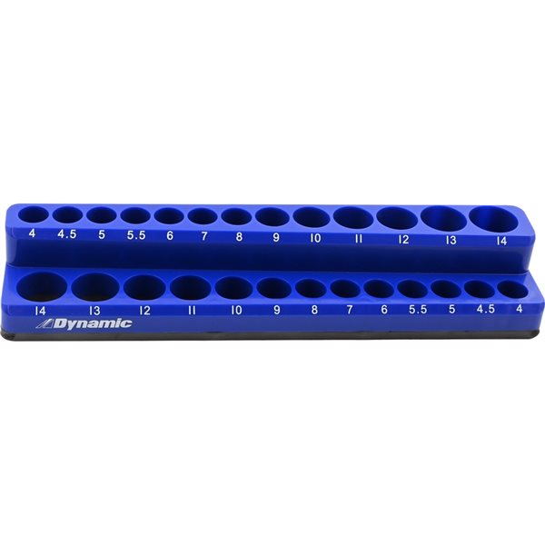 Organisateur magnétique Dynamic Tools pour 26 douilles métriques à prise de 1/4 po