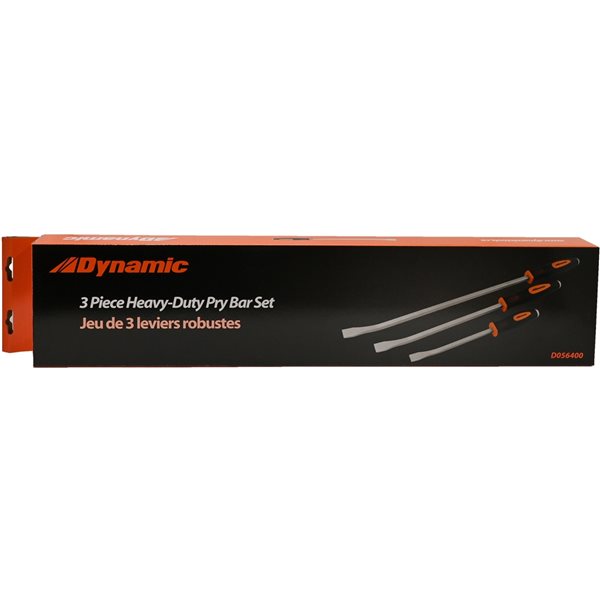 Dynamic Tools 3-Piece Premium Tool Steel Comfort Grip Pry Bar Set