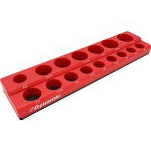 Dynamic Tools 1/2-in Drive Magnetic Organizer for 16 SAE Sockets