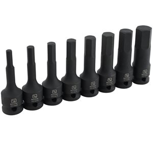 Dynamic Tools 8-Piece Standard SAE 1/2-in Drive 6-point Impact Socket Set