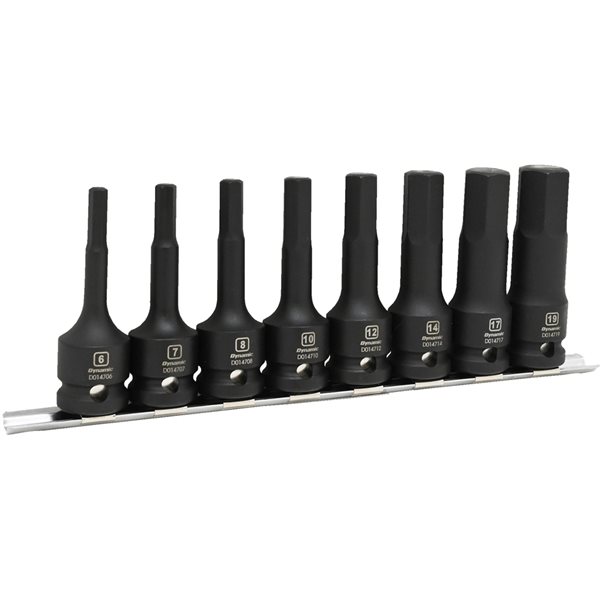 Dynamic Tools 8-Piece Standard SAE and Metric Combination 1/2-in Drive 6-Point Impact Socket Set