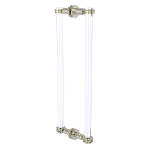 Allied Brass Clearview Collection Polished Nickel 18-in Hinged Shower Door Pull with Dotted Accents