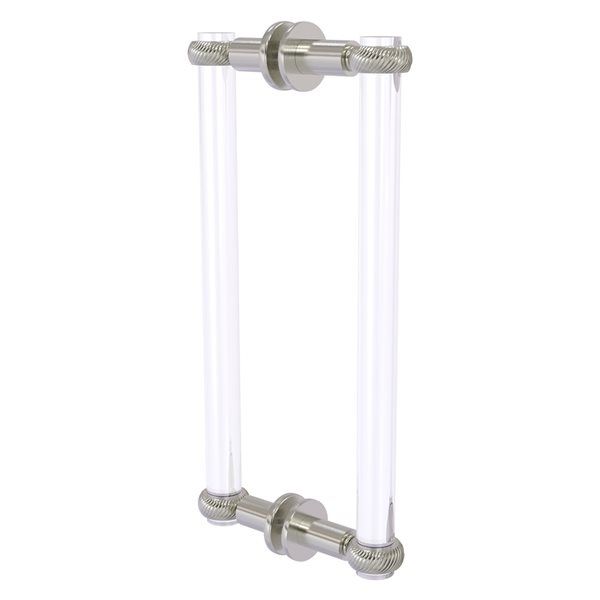 Allied Brass Clearview Collection Satin Nickel 12-in Hinged Shower Door Pull with Twisted Accents