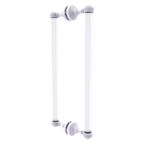Allied Brass Pacific Grove Matte White 18-in Hinged Shower Door Pull with Grooved Accents