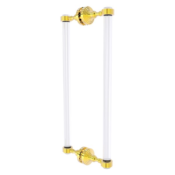 Allied Brass Pacific Grove Polished Brass 18-in Hinged Shower Door Pull with Grooved Accents