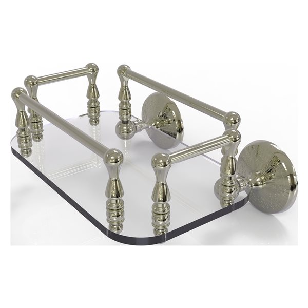 Allied Brass Monte Carlo Polished Nickel Wall Mount Glass Bathroom Shelf