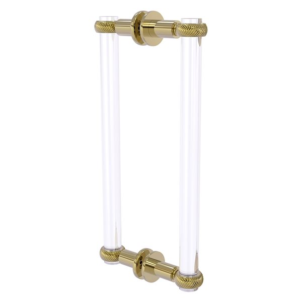 Allied Brass Clearview Collection Unlacquered Brass 12-in Hinged Shower Door Pull with Twisted Accents