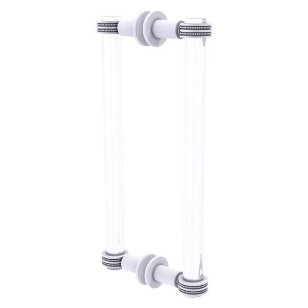 Allied Brass Clearview Collection Matte White 12-in Hinged Shower Door Pull with Dotted Accents