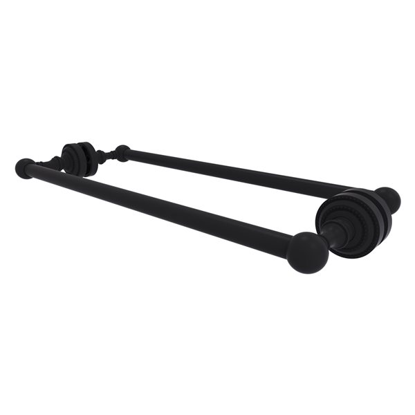Allied Brass Dottingham Matte Black 18-in Double Shower Door Towel Bar
