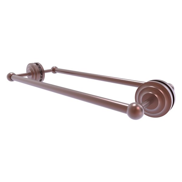 Allied Brass Que New Antique Copper 18-in Double Shower Door Towel Bar