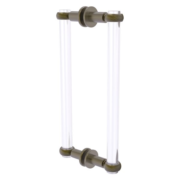 Allied Brass Clearview Collection Antique Brass 12-in Hinged Shower Door Pull with Twisted Accents