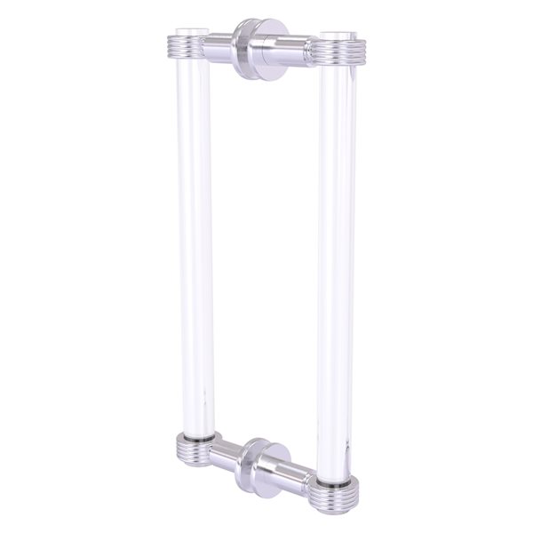 Allied Brass Clearview Collection Satin Chrome 12-in Hinged Shower Door Pull with Grooved Accents