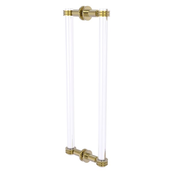 Allied Brass Clearview Collection Unlacquered Brass 18-in Hinged Shower Door Pull with Dotted Accents