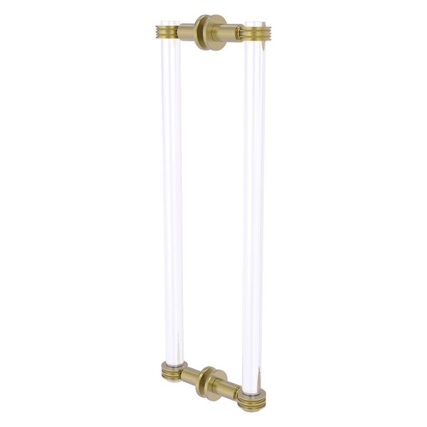 Allied Brass Clearview Collection Satin Brass 18-in Hinged Shower Door Pull with Dotted Accents