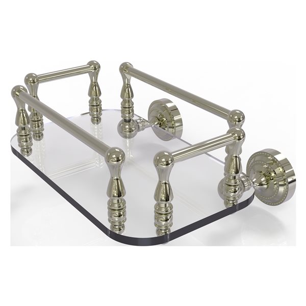 Allied Brass Dottingham Polished Nickel Wall Mount Glass Bathroom Shelf