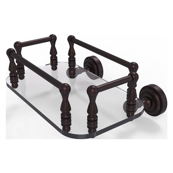 Allied Brass Dottingham Antique Bronze Wall Mount Glass Bathroom Shelf