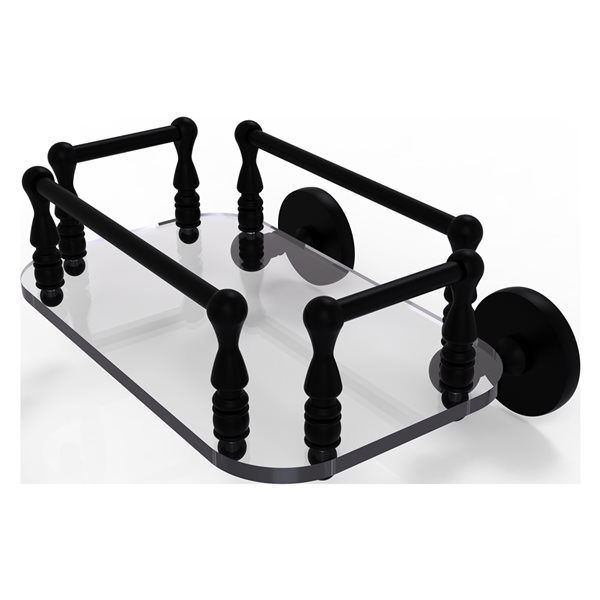 Allied Brass Prestige Skyline Matte Black Wall Mount Glass Bathroom