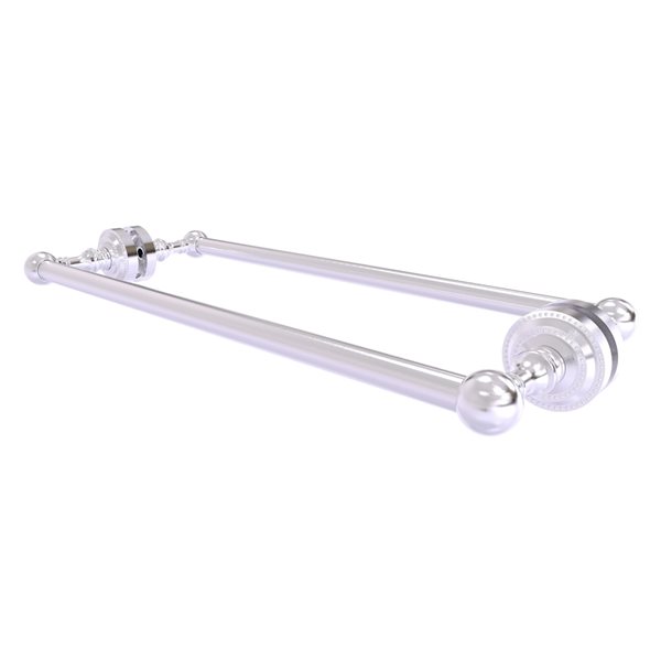 Allied Brass Dottingham Satin Chrome 18-in Double Shower Door Towel Bar