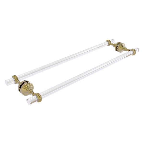 Allied Brass Pacific Grove Unlacquered Brass 24-in Double Shower Door Towel Bar with Twisted Accents