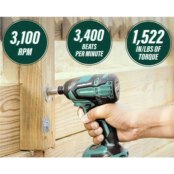 Metabo HPT 18 V 1/4-in Variable Speed Brushless Cordless Impact Driver (2-Batteries)